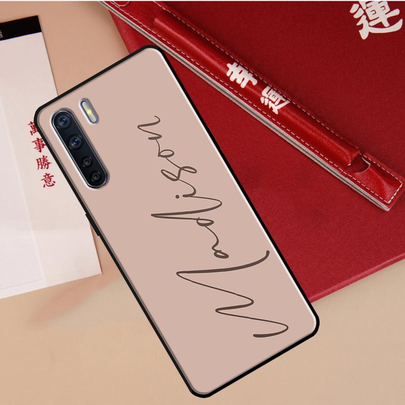 Пастельный чехол с инициалами на заказ Для OPPO A96 A76 A16 A17 A57 A77 A57s A15 A5 A9 A31 A53 A52 A72 A93 A54 A74 A94