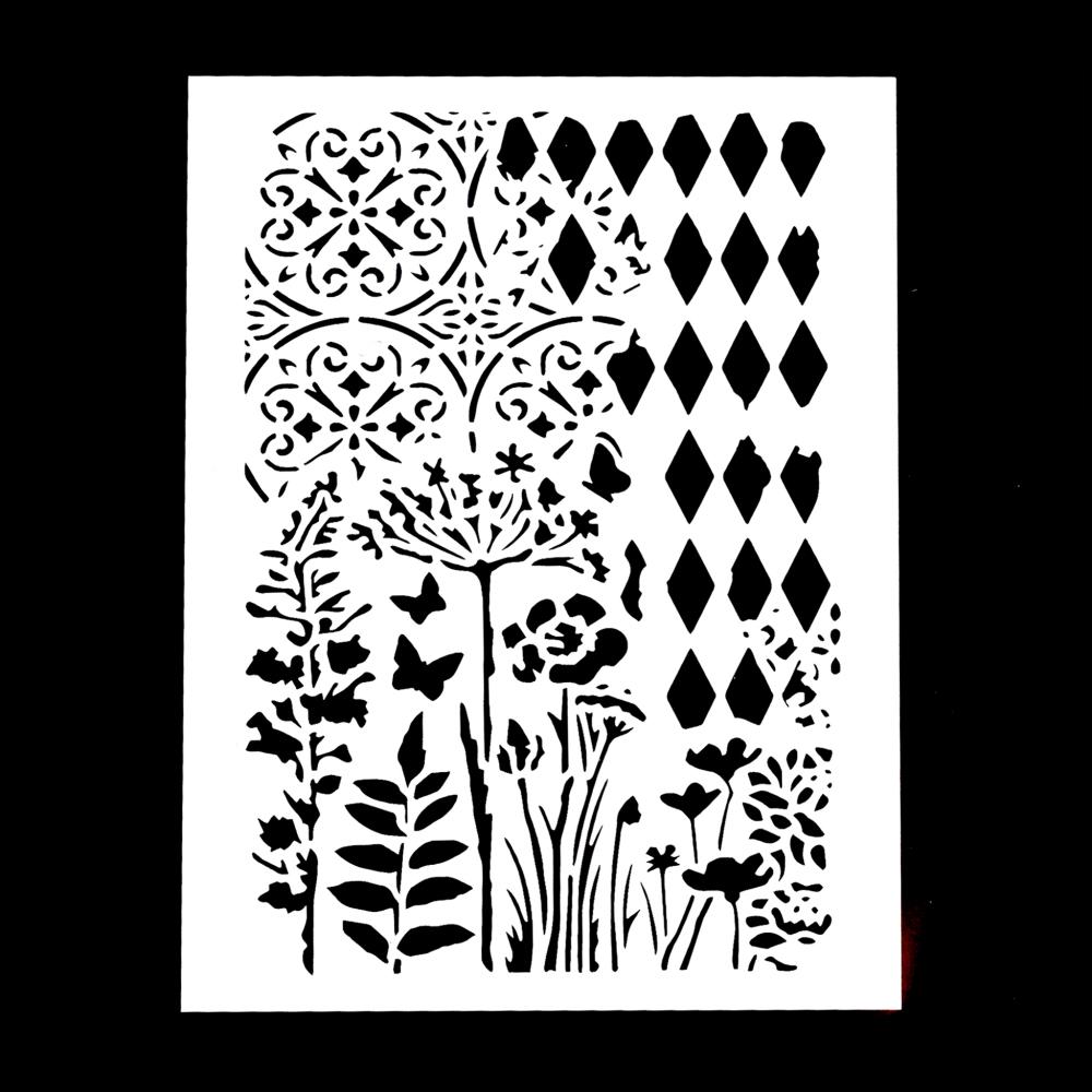 A4 Size Decorative Reusable Harlequin Stencil Template Painting Stencils for DIY Crafts Scrabooking Painting On Wood,Canvas,Floor,Wall and Tile