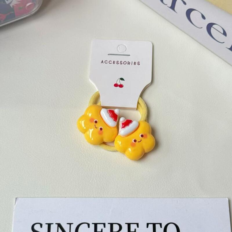 Детские рождественские резинки для волос, праздничные резинки для волос для девочек, конфетных цветов, высокоэластичные мягкие резинки для хвоста, праздничные аксессуары для волос