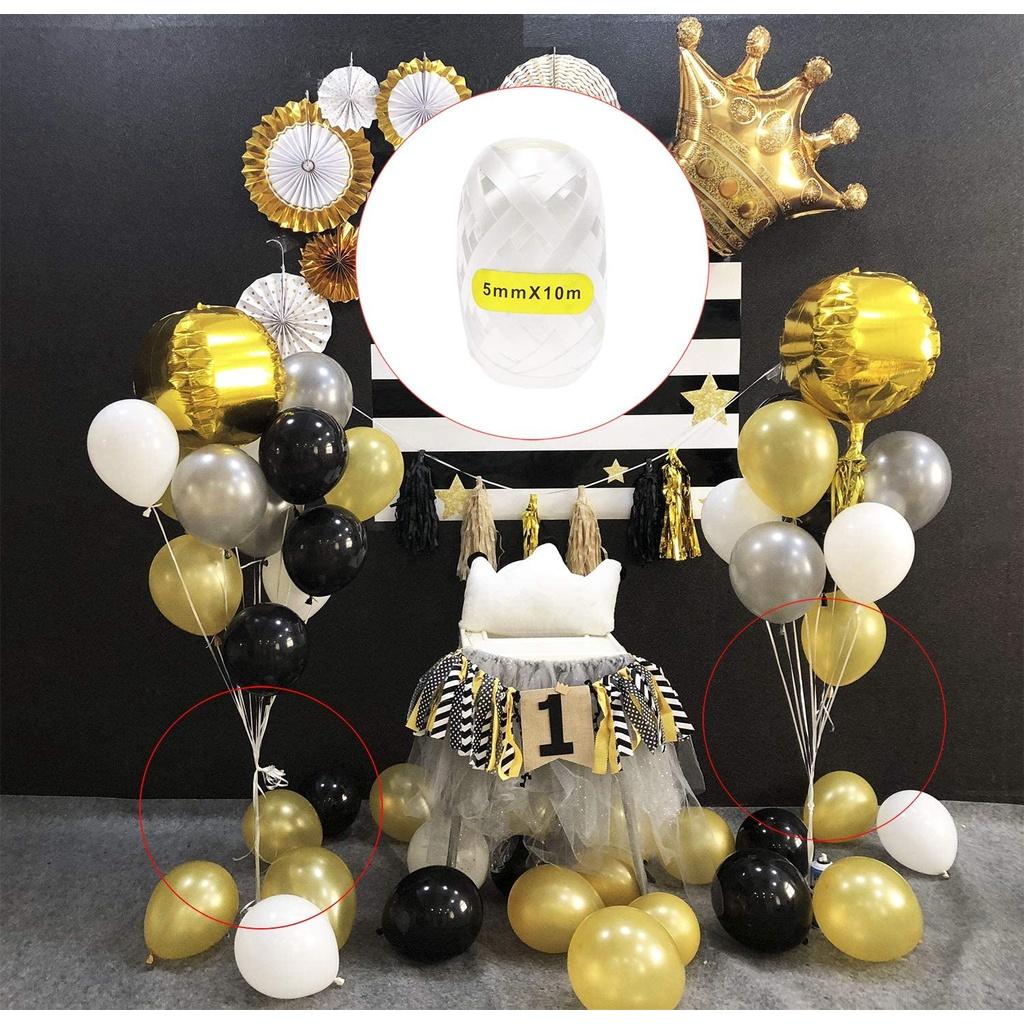 Прочная 5мм лента для воздушных шаров - длина 10м, несколько цветов для украшения вечеринок и рукоделия