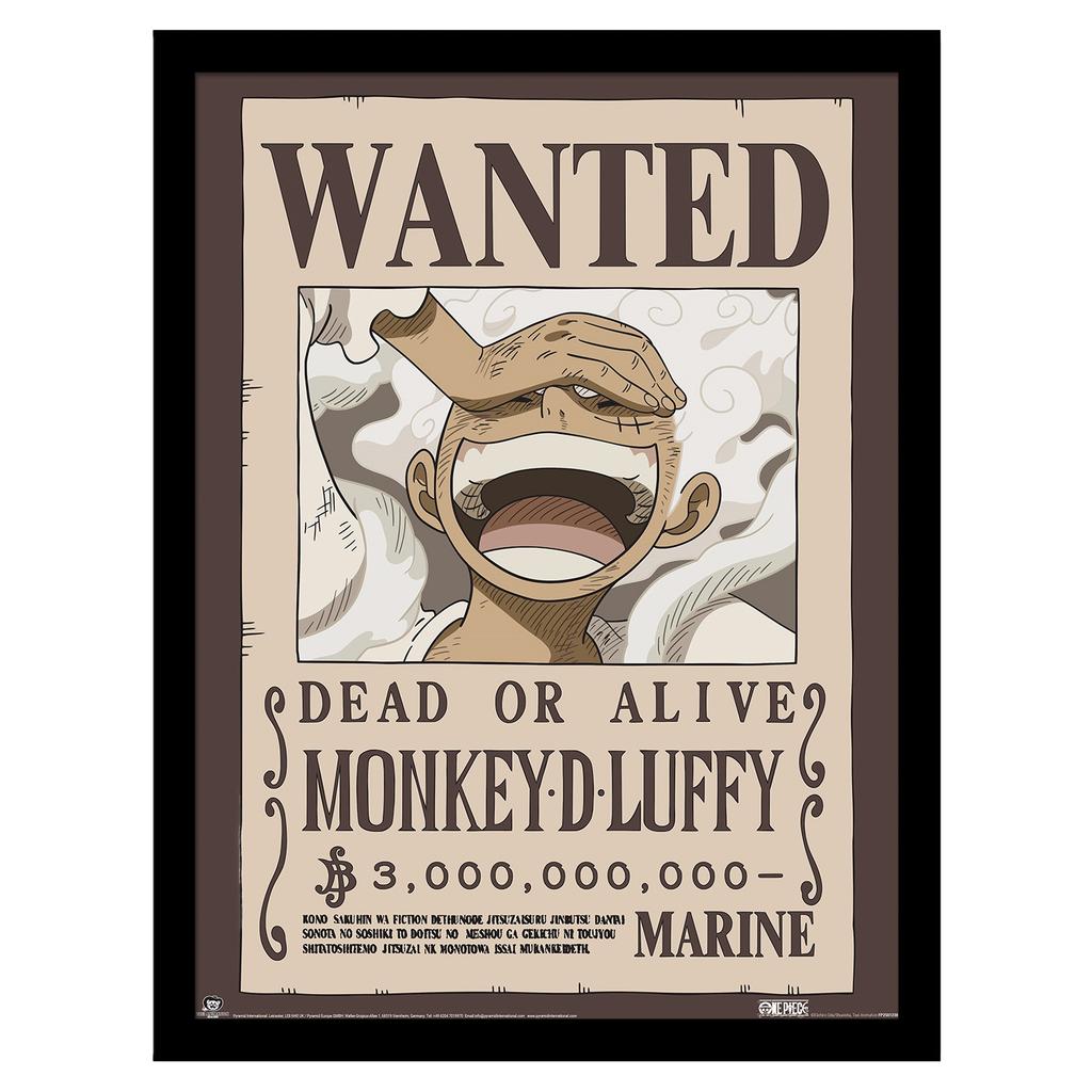 One Piece Wanted Monkey D. Luffy Framed Poster