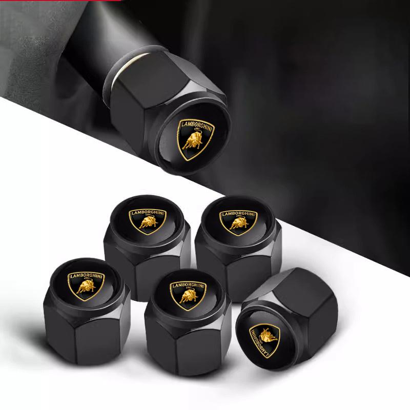 5Pcs Car Logo Wheel Tire Tire Valve Air Nut Cover Accessories For Lamborghini LP570 LP610 Urus LP700 LP770 Gallardo Aventador