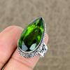 Peridot Genstone Handmade 925 Sterling Silver Jewelry Ring Size 8 KKG-455