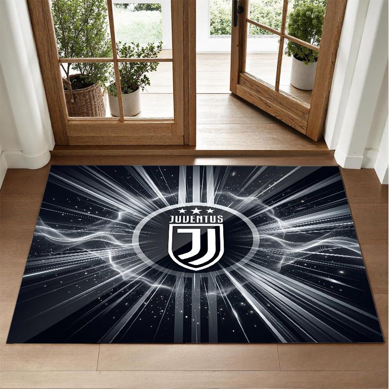 Juventus FC Design Crystal Velvet Rug Soft Decorative Mat for Bedroom Entrance