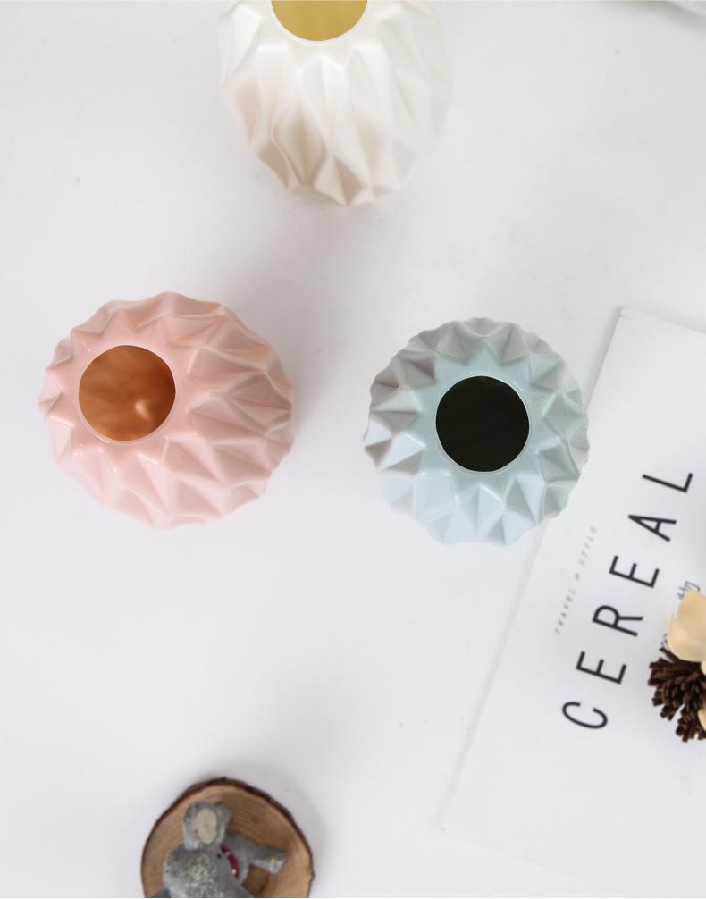 Оригами Пластиковая Ваза Молочно-белая Имитация Керамики Цветочный Горшок Цветочная Корзина Ваза для Цветов Украшение Дом Скандинавский Декор