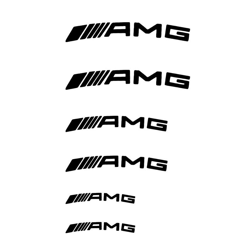 AAVR1 6pcs Car Brake Caliper Sticker For AMG Mercedes Benz W212 W213 W205 AMG W177 W247 W176 GLA GLC Modification Auto Accessorie