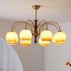 Vintage Medieval Solid Wood Chandelier: Bauhaus Style for Living Room, Retro Restaurant, or High-End Persimmon Bedroom