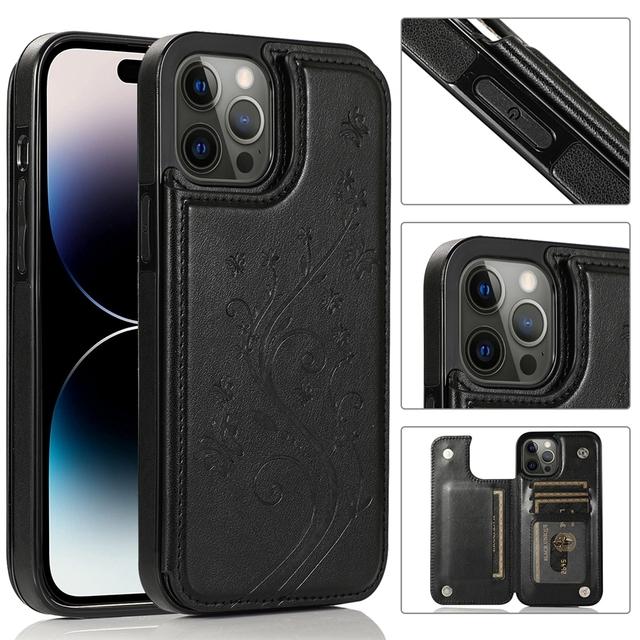 Кожаный чехол-кошелек с защитой от падения с бабочкой для Iphone 14 Pro Max 13 Pro Max 12 Pro Max 11 Pro Max X Xr Xs 8 7 6 6s Plus 5 5s