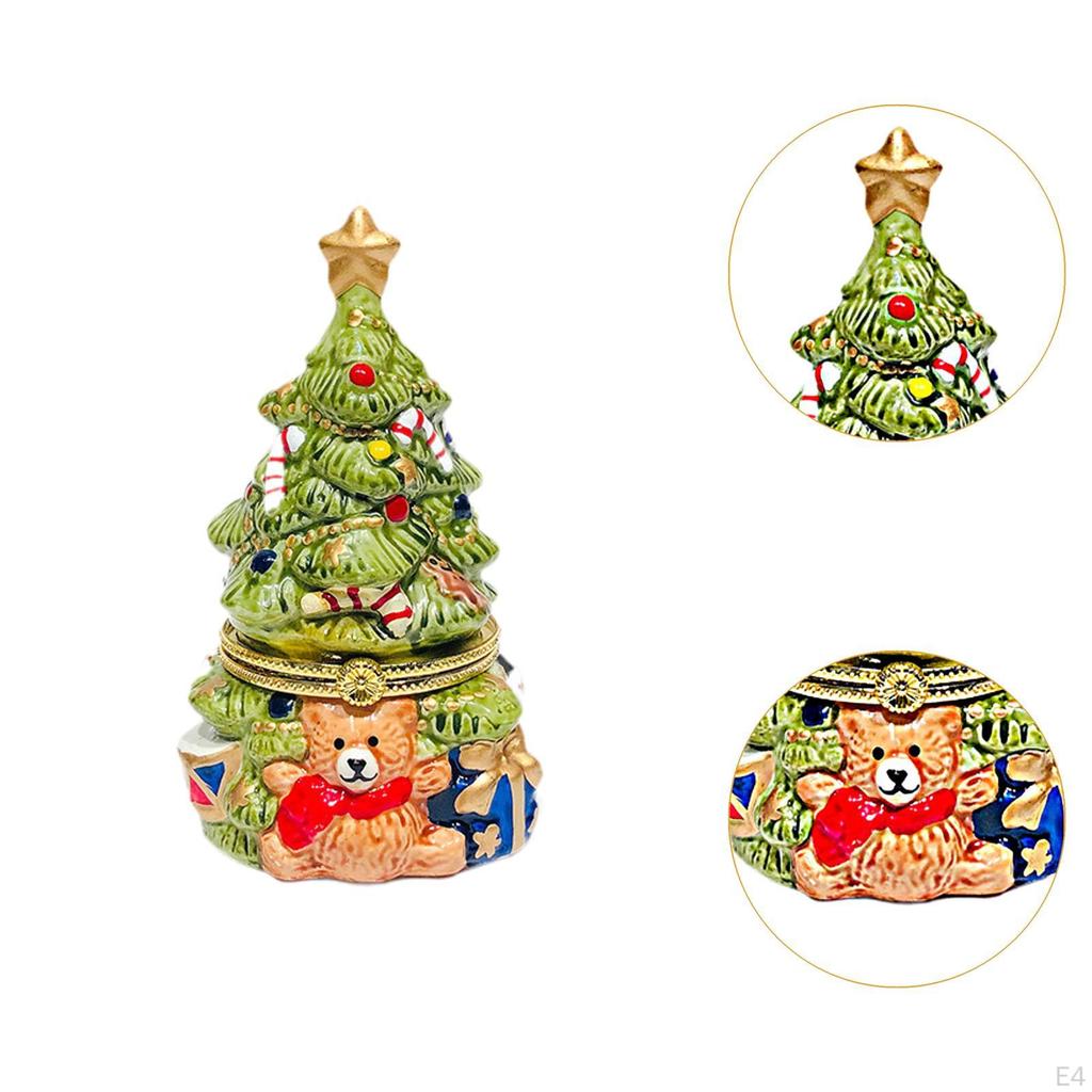 Керамическая шкатулка для украшений на елку для хранения безделушек и подарков