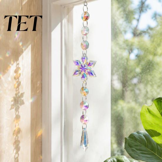 Faux Crystal Prism for Balcony Sun Catcher, Hanging Suncatcher, Snowflake Rainbow Maker Pendant Retro Style Wall Decoration Window, Home Christmas