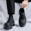 Fashion Mens Casual Leather Derby Shoes Men's Trendy Lace-up Big Toe Thick Sole Heightened Shoes #8234