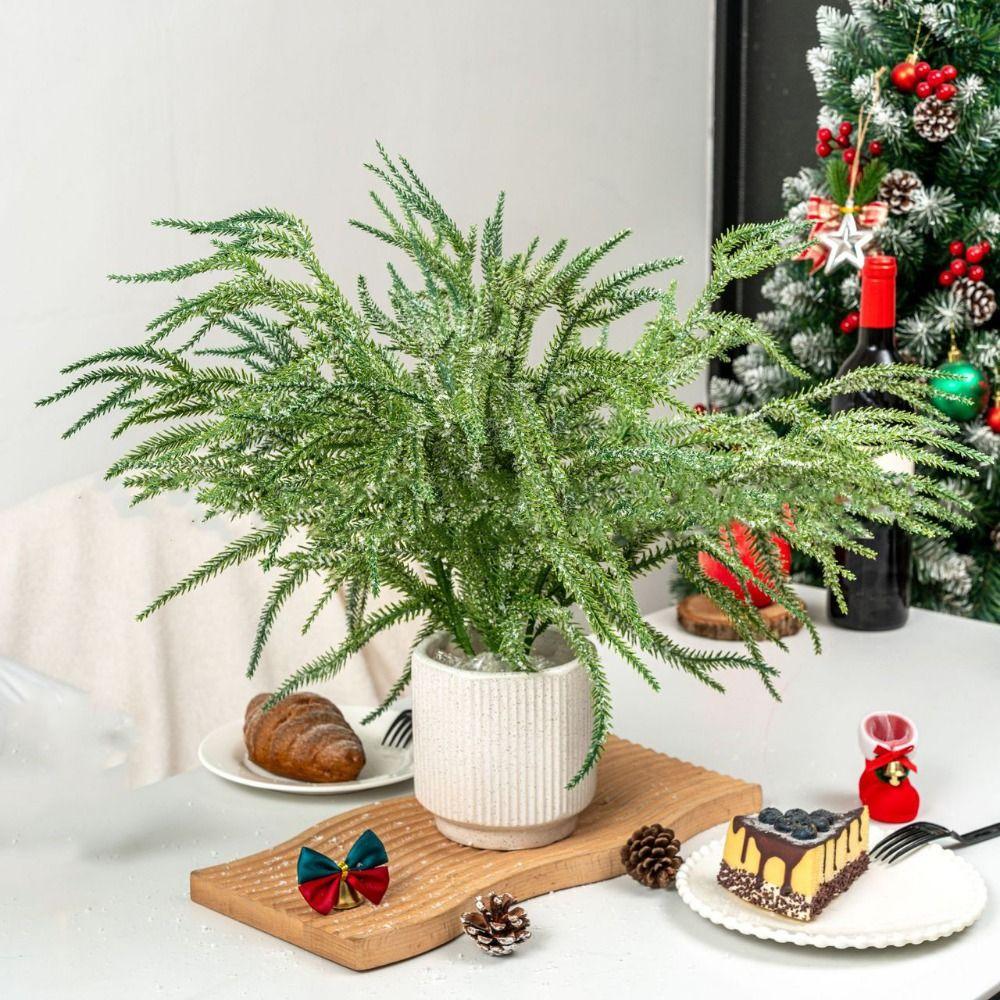 Пластиковые искусственные ветки норфолкской сосны DIY венок рождественская сосновая ветка рождественский