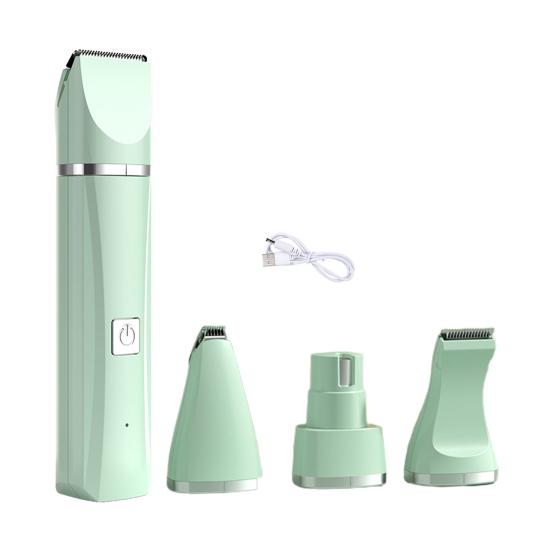 1 Set Cat Hair Trimmer Quiet Cordless Handheld Dog Shaver Clipper USB Charging 4-in-1 Electric Pet Grooming Kit with 4 Blade for Long Hair Pets