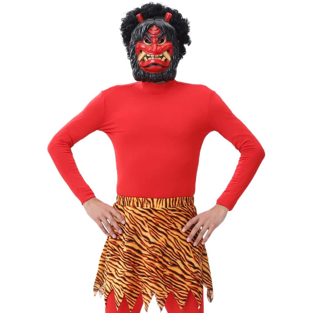 Setsubun Bean Throwing Red Demon Mask Costume Set Cosplay Costume Stage Costume Performance Clothes Cultural Festival Photo Festival Cosplay Anime