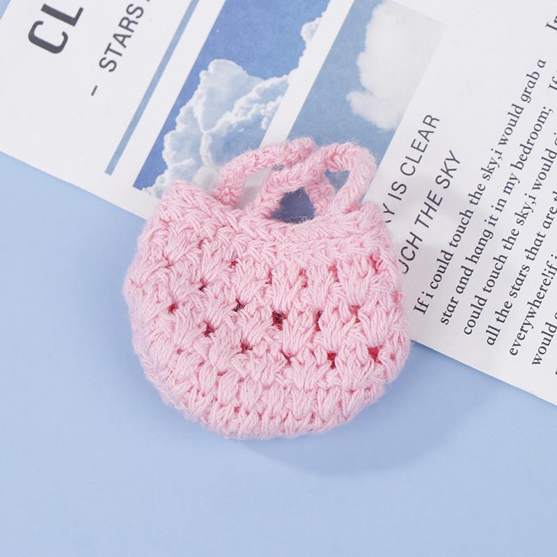 Милая мини-кукла с полой маленькой сумкой, аксессуары для вязания крючком из шерсти, кукла из хлопка, украшение BJD