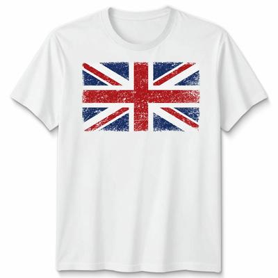 Унисекс Футболка Футбольной Команды Флаг Великобритании Флаг UK Школьные Вечеринки Топ