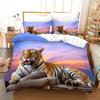 Tiger Duvet Cover Set Wild Animals Forest Pattern King Queen Size Comforter Cover Polyester Quilt Cover For Kid Teen Bedding Set