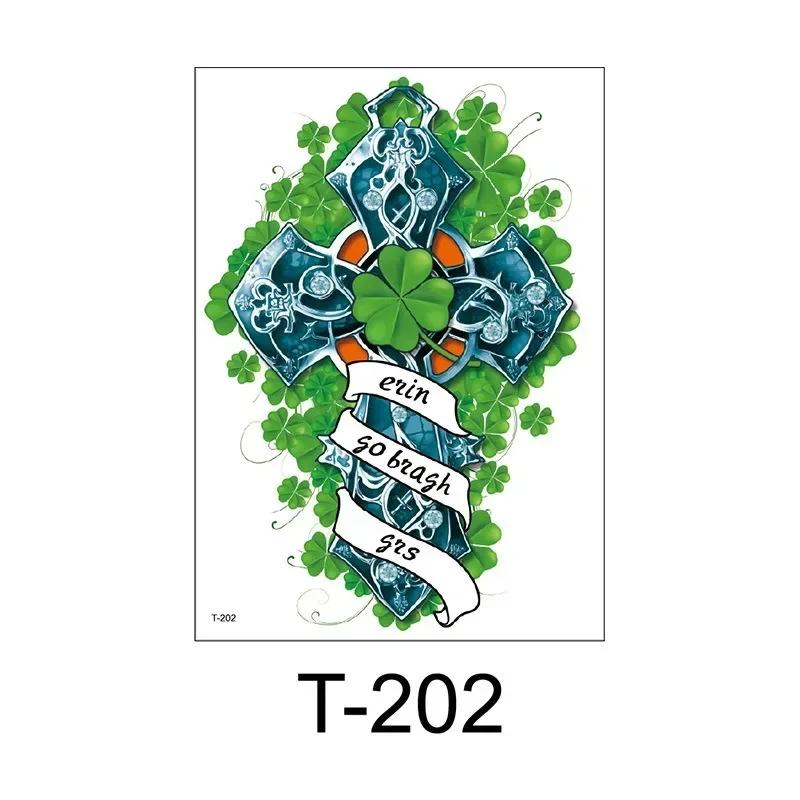 Кловер Грин Старый Гном Стрит. День Святого Патрика одноразовая татуировка наклейка для вечеринки на руку шею ногу взрослые и дети Decora граффити