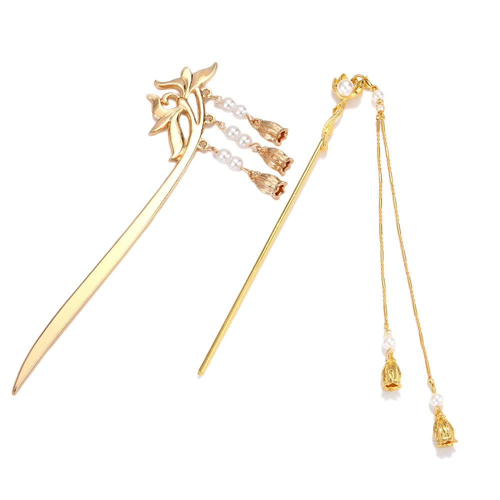 Hair Pin Pearl Tassel Magnolia Chinese Magnolia Hair Pin Chignon Pin Hair Chopsticks Hair Stick