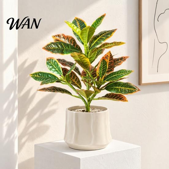 Fake Potted Plants for Home Office Artificial Banyan Tree Branch, Realistic Green Ivy Plant Decor, Party Ornament Plastic Tropical Living Room