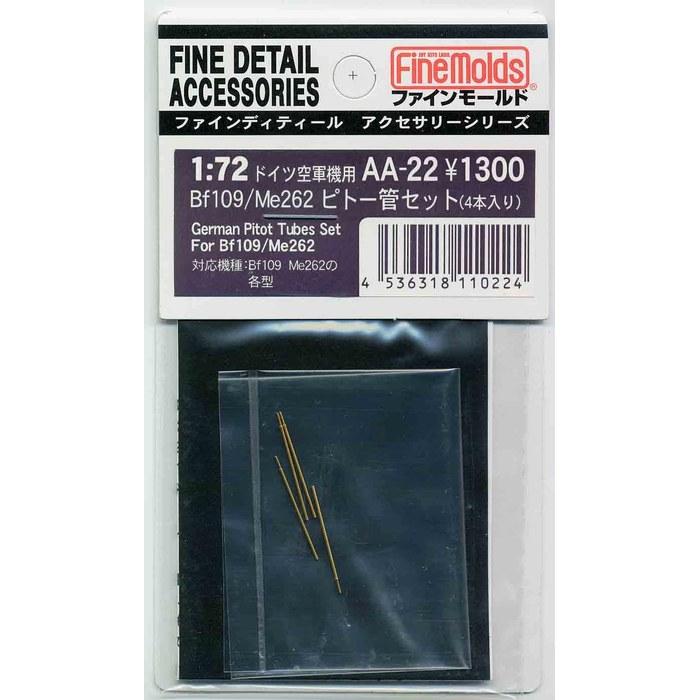 Fine Molds 1/72 Aircraft Accessory Bf109/Me262 Pitot Tube Set (4 pcs) Plastic Model Parts AA22 Brass Color