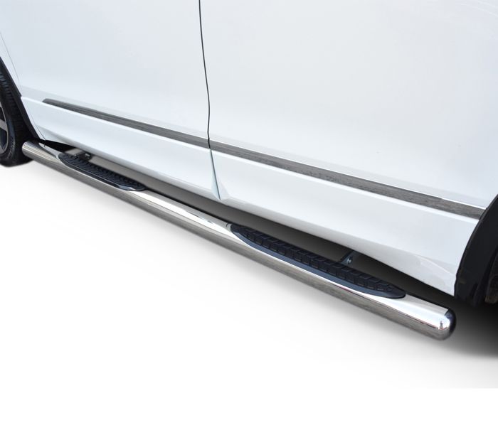 Tubes Marche-Pieds - JJ-AUTOMOTIVE - Compatible Volkswagen Tiguan 2016 - 2 Pièces - Noir - Fixation Incluse