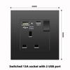 Universal 13A Type-C Quick Charge 5-pin Socket Uk Wall Electrical Outlet with USB Charger White Smart Double Power Socket Plug