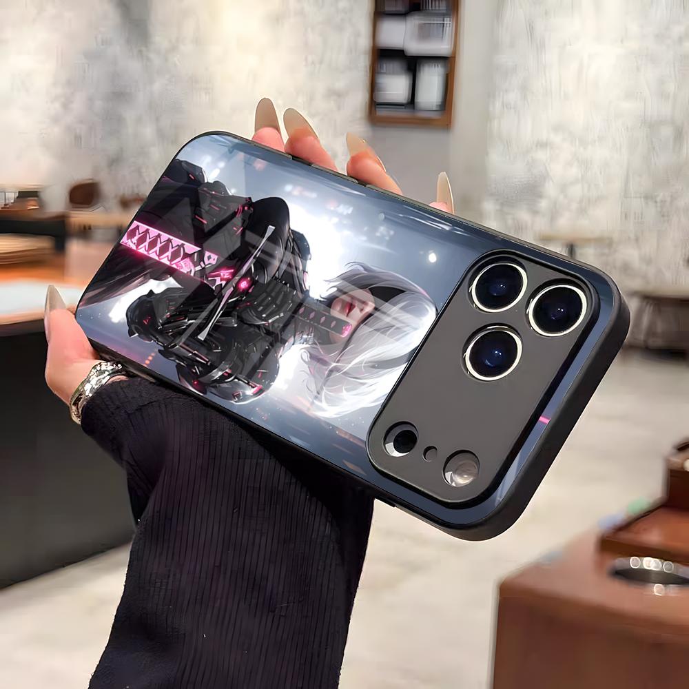 Чехол для телефона N-NieR A-Automata 2B Для iPhone 17 Air 16 E Pro Max 15 14 13 Mini 12 Pro 11 Max Plus Черная стеклянная крышка