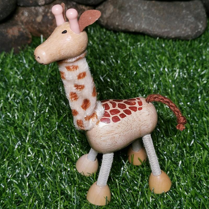1 шт. Деревянные фигурки животных, игрушечные фигурки для малышей, настольная гибкая кукольная игрушка в виде сельскохозяйственного животного