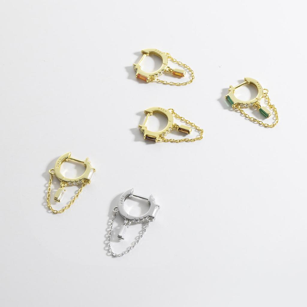 ANDYWEN 100% стерлингового серебра 925 пробы, золотые сирени, флирт, циркон, CZ, цепочка, серьги-капли, висячие серьги для пирсинга, женские ювелирные украшения