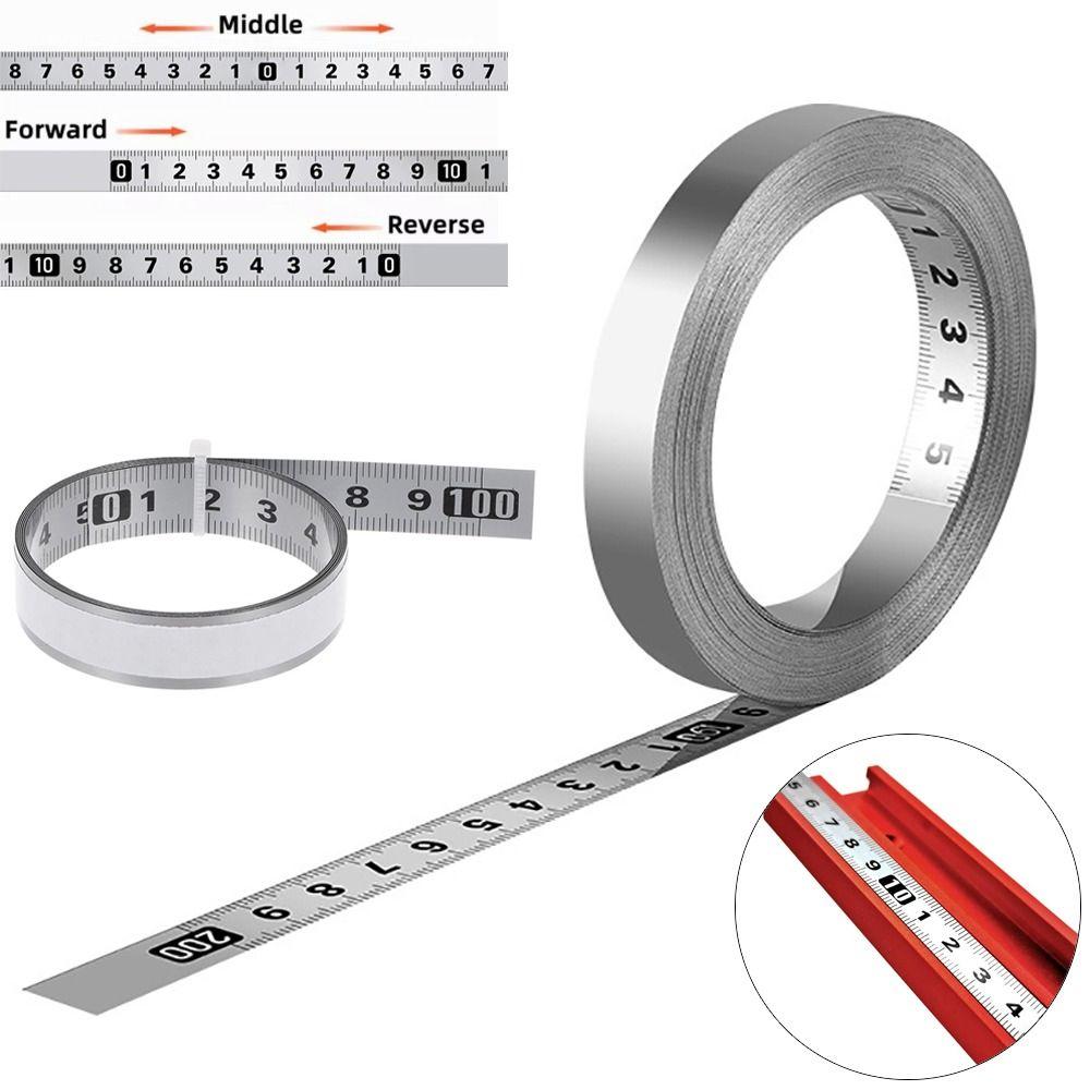 12MM Width Metal Tape Measure Self-Adhesive Workbench Ruler Durable Measuring Tape