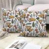 Plant Leaf Flower Pillowcase Farmhouse Home Sofa Car Decorative   Mushroom Cushion Cover