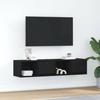 VidaXL TV Furniture 2 Pcs Black Oak 60x31x25.5 Cm Engineered Wood, TV Stand, Hi-fi Cabinet, Entertainment Center, Sideboard 861439