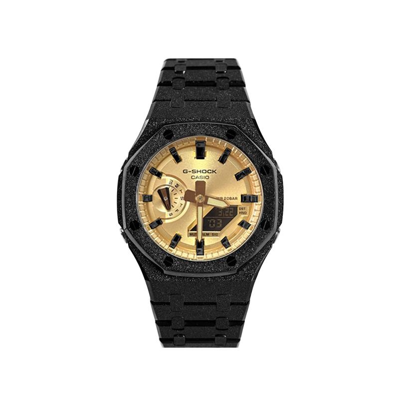 CASIO Customized watch modified series black gold storm waterproof luminous Quartz men and women same style gold dial GA-2100GB-1A