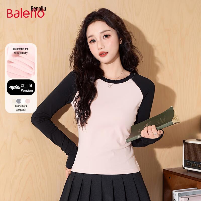 Baleno Women's Slim-Fit Color-Block Long-Sleeve T-Shirt