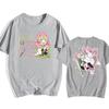 New Harajuku Anime Kanroji Mitsuri Eye Summer T-Shirt Harajuku Demon Slayer Print Summer Men Women Fashion Tops Short Sleeve