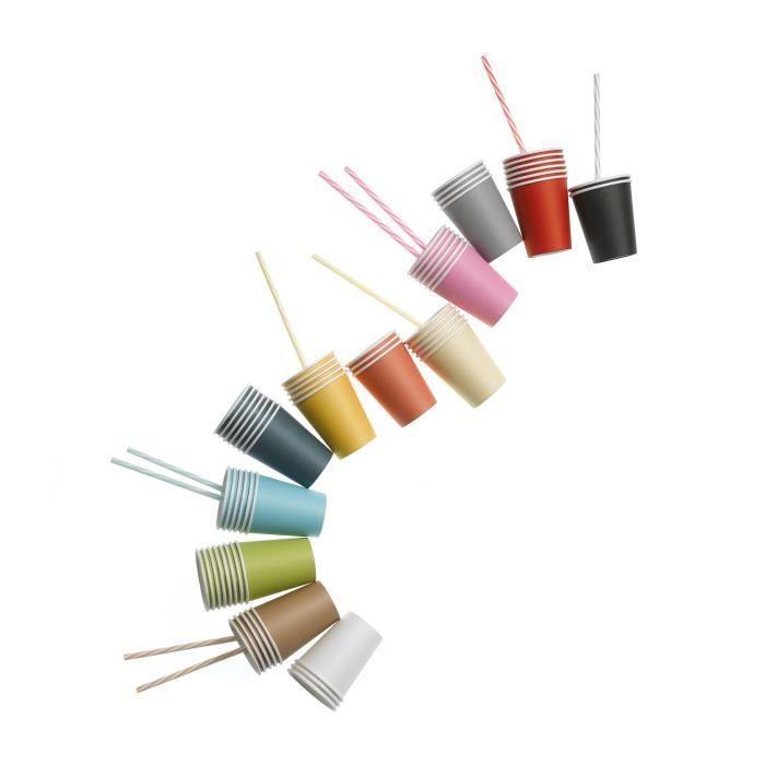 Gobelets en carton - Set de 20 - 23 cl - Couleur bleu - Vaisselle jetable