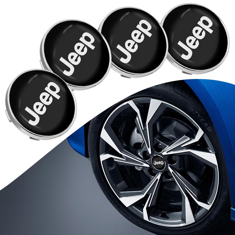 Hot 4pcs 56/60mm Car Wheel Center Cap Hub Cover Badge Car Accessories For Jeep Wrangler Grand Cherokee Compass Renegade Cherokee Gladiator