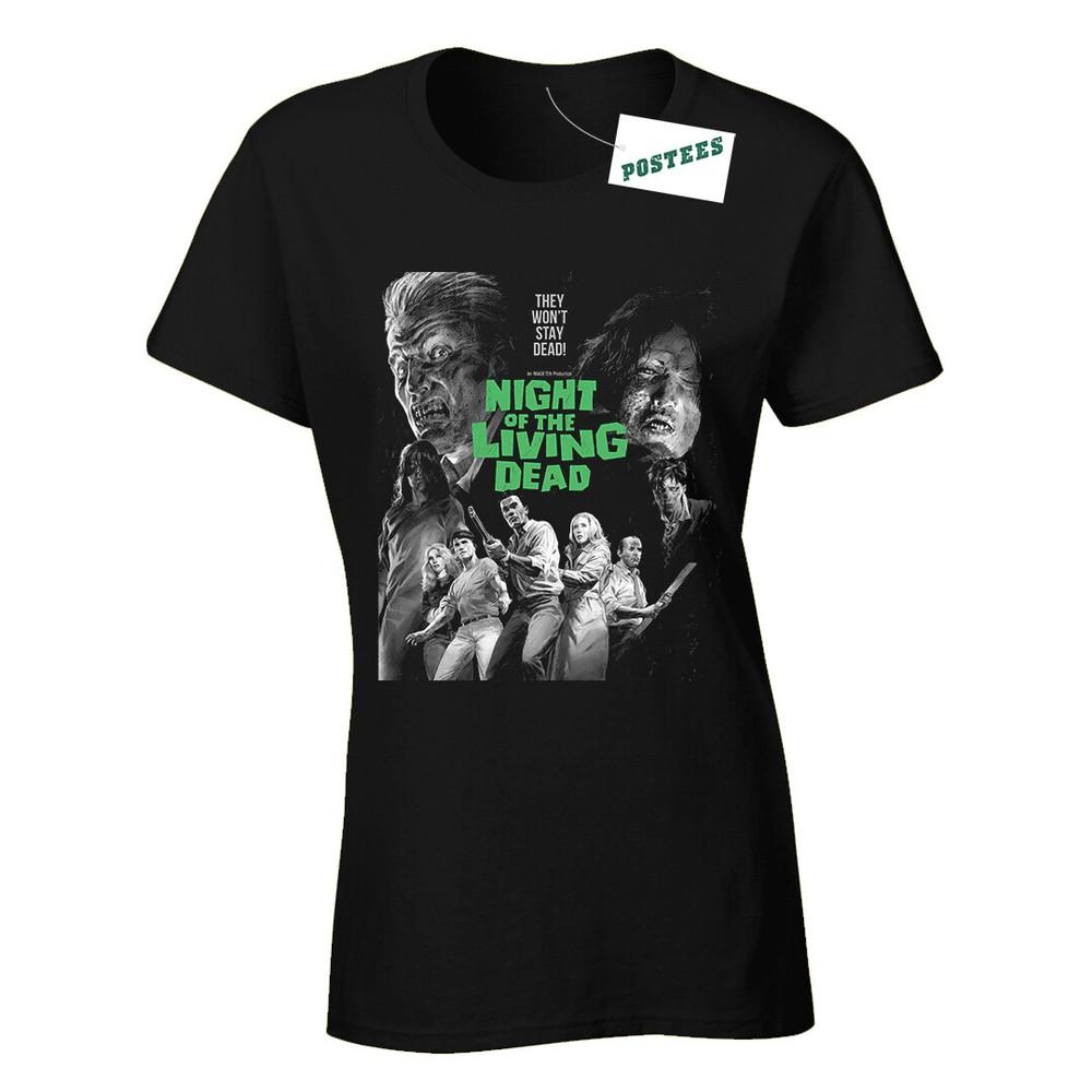 Retro Movie Poster Inspired By Night Of The Living Dead Ladies Fit DTG T-Shirt