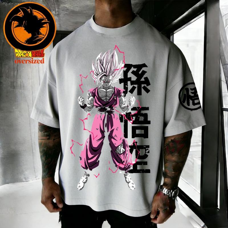Летняя футболка 2026 года Dragon Ball Retro Высококачественный хлопок Мужская Оверсайз С принтом Сон Гоку Унисекс Детская Повседневная рубашка.