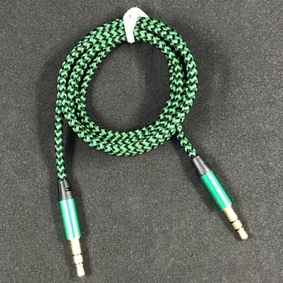 1m Braided 3.5mm AUX Male To Male Stereo Audio Adapter Cable for PC DVD Speaker