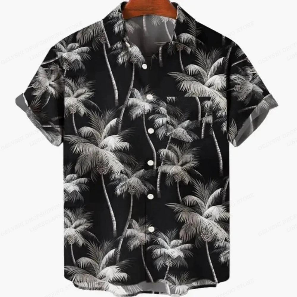 Рубашка Hawaii Summer Coconut с 3D-принтом на воротнике для мужчин, повседневная, модная, удобная, однобортная, пляжная одежда
