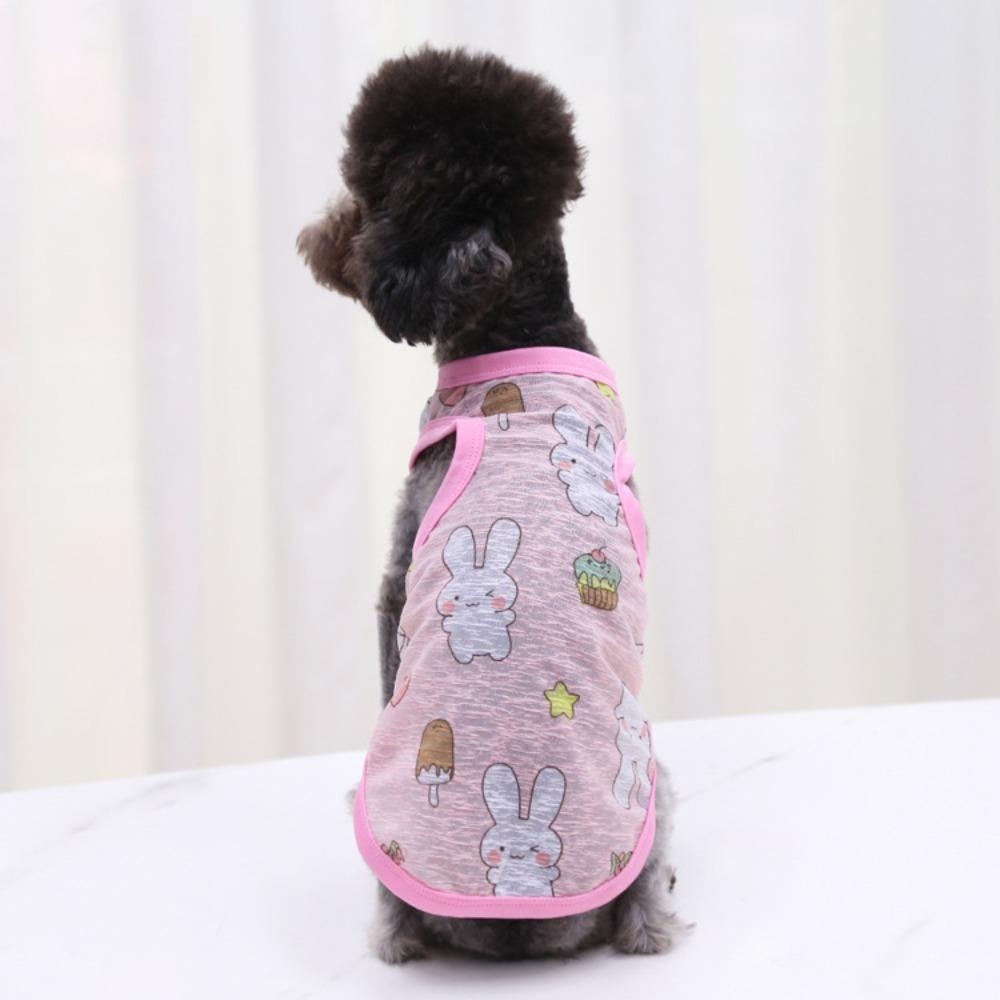 Cartoon Rabbit Bear Pattern Cat Shirt Breathable Puppy T-shirt Cute Dog Clothing for Pets