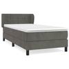 3127470 vidaXL Divan Bed and Mattress Dark Grey 90x200 Cm Velvet