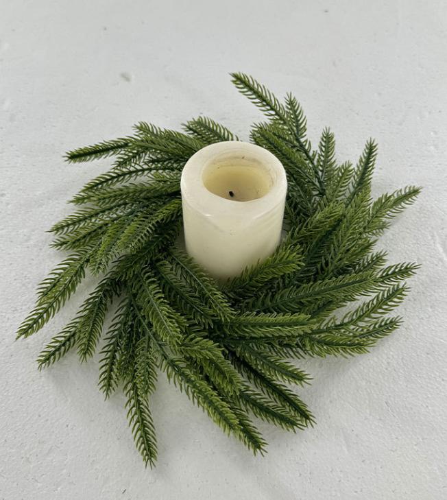 Artificial Christmas Seaweed Candlestick Wreath, Christmas Table Decoration, Artificial Christmas Seaweed Candlestick Wreath