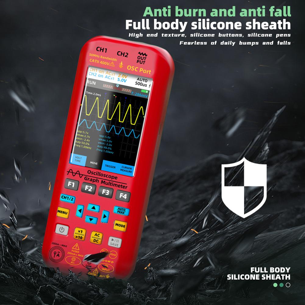 Источник сигнала осциллографа-мультиметра 3 в 1 с 3,98-дюймовым TFT-дисплеем, портативный осциллограф