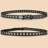 Pin Buckle Eyelet Belt Hollow Star Design Pin Buckle Belt Classic Designer Jeans Belt  For Women