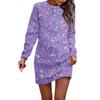 Long Sleeve Dress For Women Casual  Printed Pullover Hip Pack Dress Sweater Dress Autumn