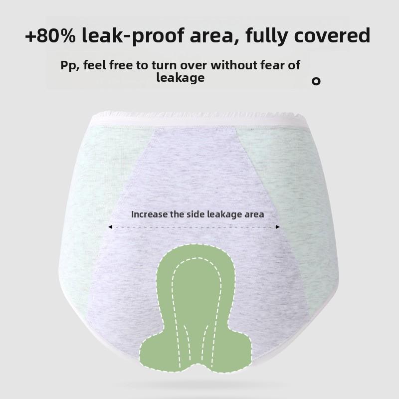 Plus Size Female Colored Cotton Three-layer Leak Proof 10a Bacteriostatic Crotch Physiological Briefs