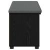 Hall Bench with Cushion and Shelf Black Oak 100 x 38 x 46 cm